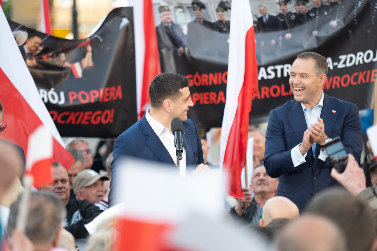 Nawrocki w Zabrzu: Krytyka PO, plany energetyczne i wsparcie George’a Simiona. / fot. Marek Faber