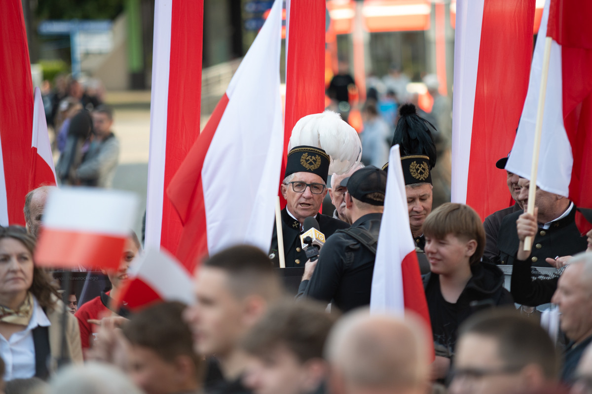 Nawrocki w Zabrzu: Krytyka PO, plany energetyczne i wsparcie George’a Simiona. / fot. Marek Faber