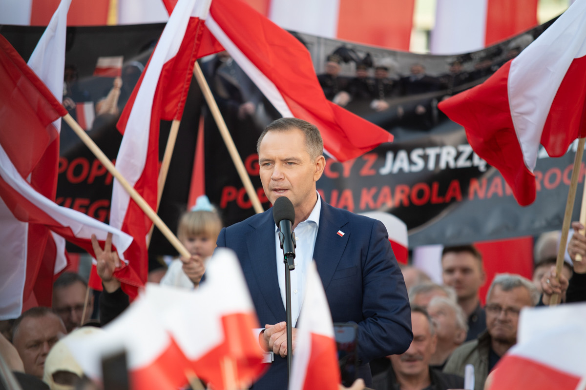 Nawrocki w Zabrzu: Krytyka PO, plany energetyczne i wsparcie George’a Simiona. / fot. Marek Faber