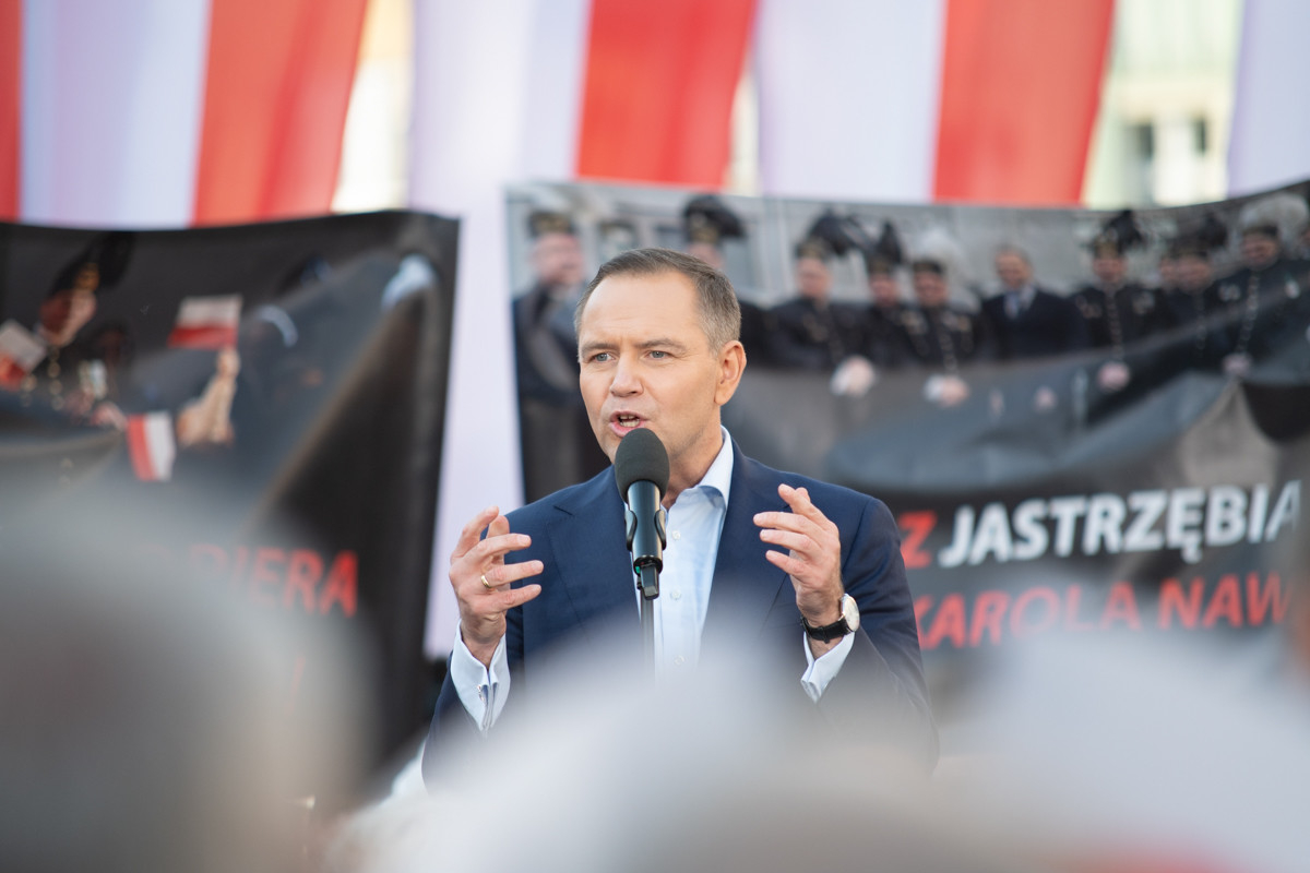 Nawrocki w Zabrzu: Krytyka PO, plany energetyczne i wsparcie George’a Simiona. / fot. Marek Faber