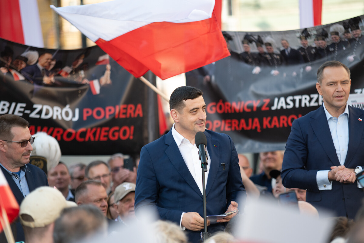 Nawrocki w Zabrzu: Krytyka PO, plany energetyczne i wsparcie George’a Simiona. / fot. Marek Faber