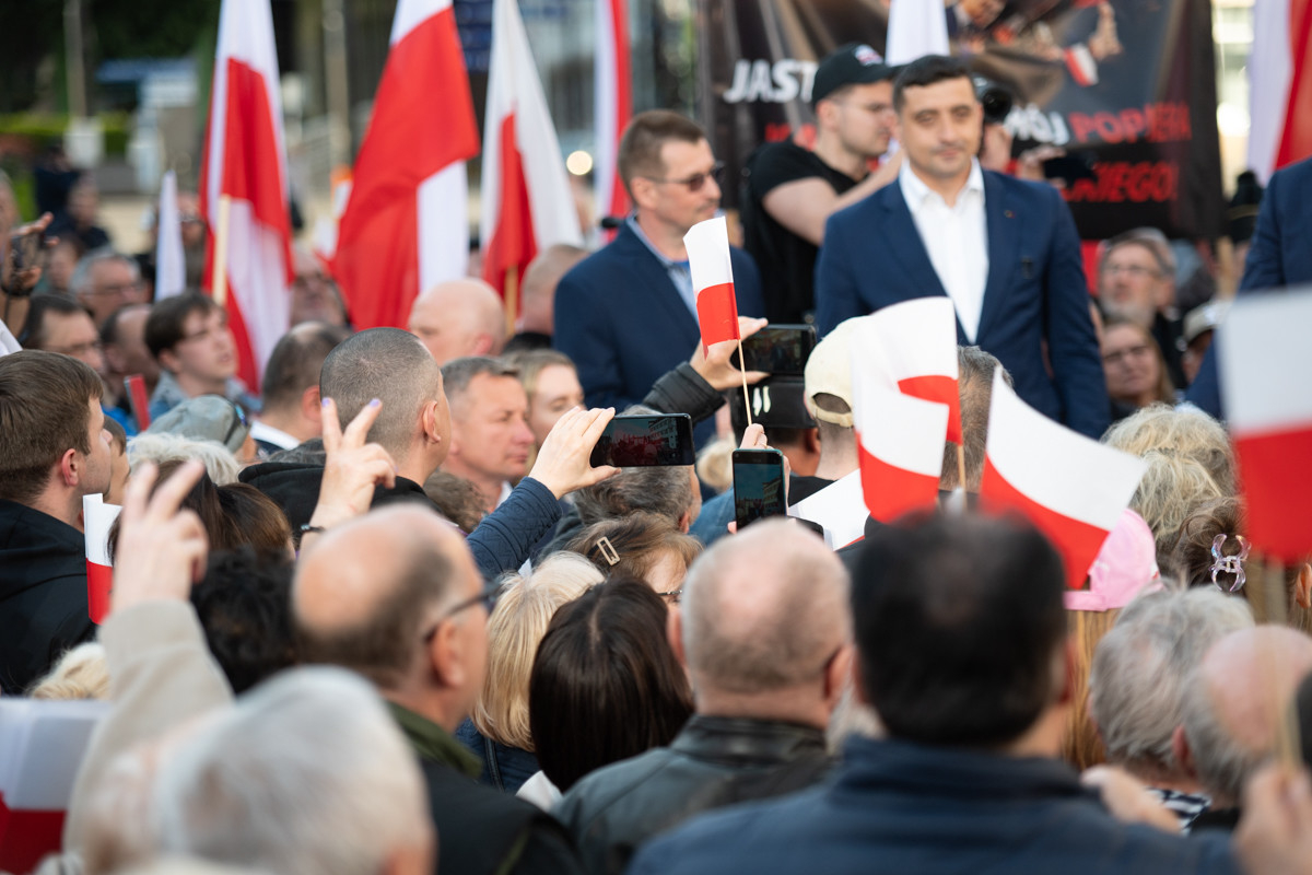Nawrocki w Zabrzu: Krytyka PO, plany energetyczne i wsparcie George’a Simiona. / fot. Marek Faber