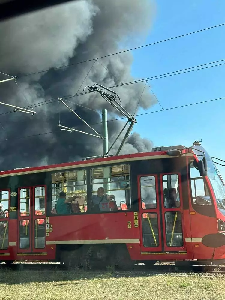 Pożar w Zabrzu: Płoną trawy i śmieci na terenach przy ulicy Sierakowskiego. / fot. Czytelnicy